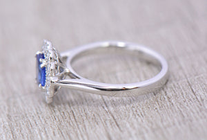 Tanzanite and Diamond Cluster ring