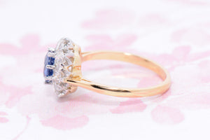 Late Twentieth Century Sapphire & Diamond cluster ring