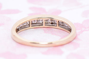 Diamond Princess Cut half eternity ring