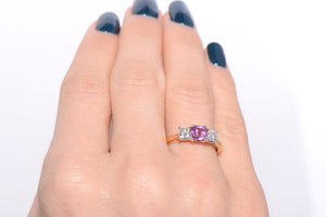 Stunning Pink Sapphire and Diamond Trilogy ring