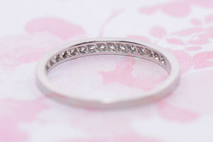 Platinum Grain Set Diamond half hoop ring