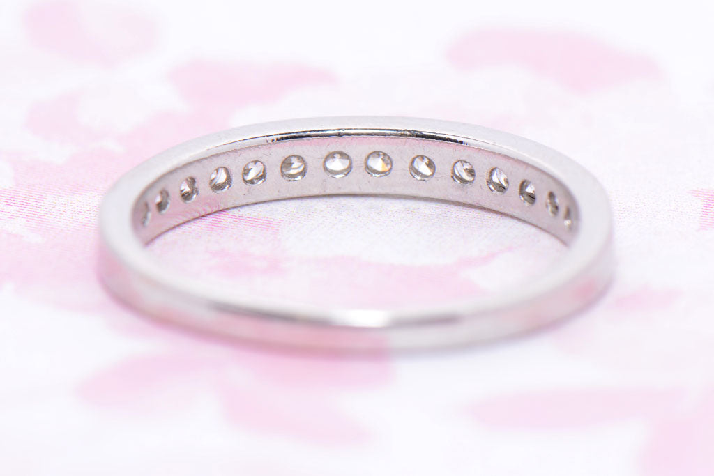 Platinum and Diamond half hoop ring