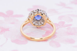 Late Twentieth Century Sapphire & Diamond cluster ring