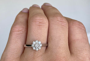 Diamond Daisy Cluster ring