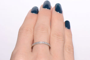 Platinum Grain Set Diamond half hoop ring