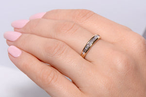 Diamond Princess Cut half eternity ring