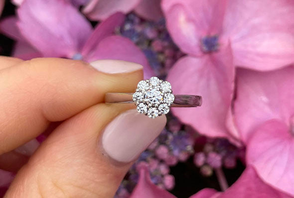 Diamond Daisy Cluster ring