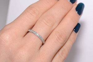 Platinum Grain Set Diamond half hoop ring