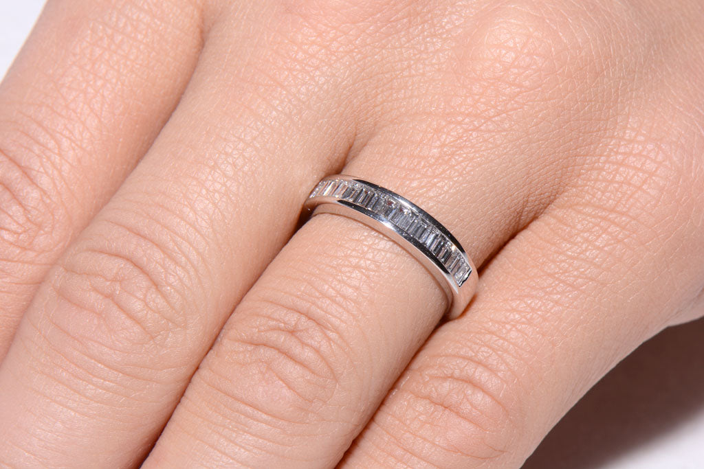 Diamond Baguette Cut half eternity ring