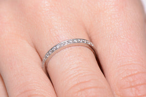 Platinum Grain Set Diamond half hoop ring