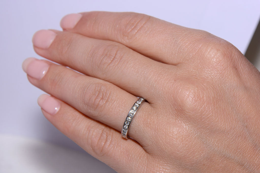 Platinum and Diamond half hoop ring