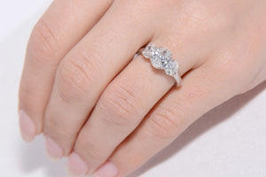 Oval Brilliant Cut Diamond Trilogy Ring