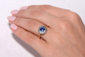 Late Twentieth Century Sapphire & Diamond cluster ring