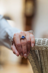 Tanzanite and Diamond Trilogy Ring