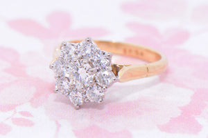 Twentieth Century Diamond Daisy Cluster ring