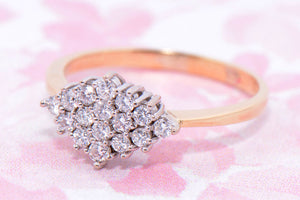 Kite shaped Diamond Cluster ring