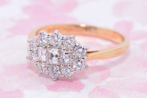 Mixed cut Diamond Cluster ring