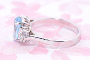 Diamond and Aquamarine Trilogy Ring