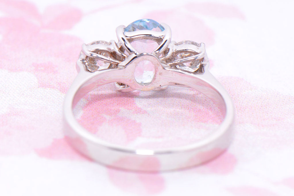 Diamond and Aquamarine Trilogy Ring