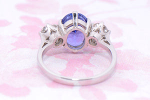 Tanzanite and Diamond Trilogy Ring