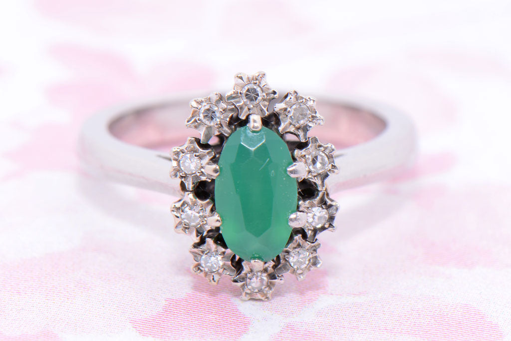 Chrysoprase clearance engagement ring