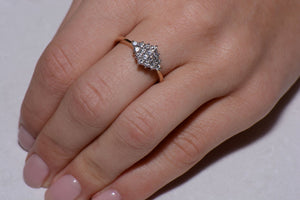 Kite shaped Diamond Cluster ring