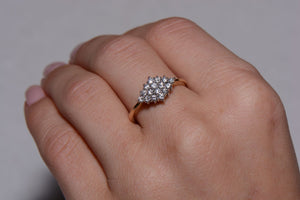 Kite shaped Diamond Cluster ring