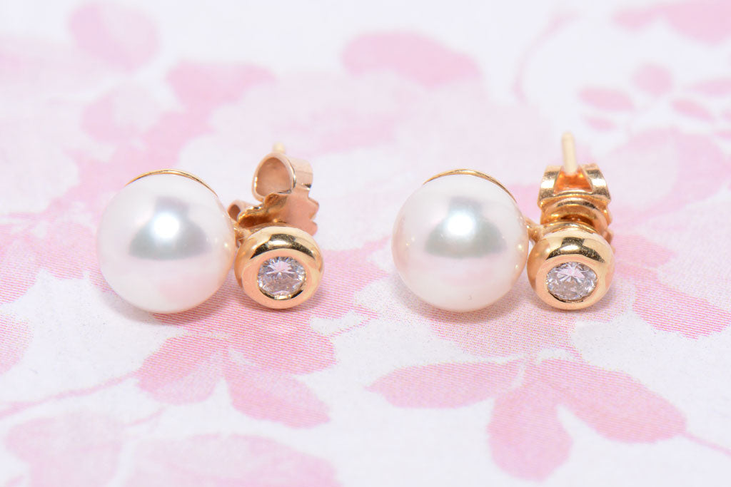 Classic Pearl and Diamond drop earrings