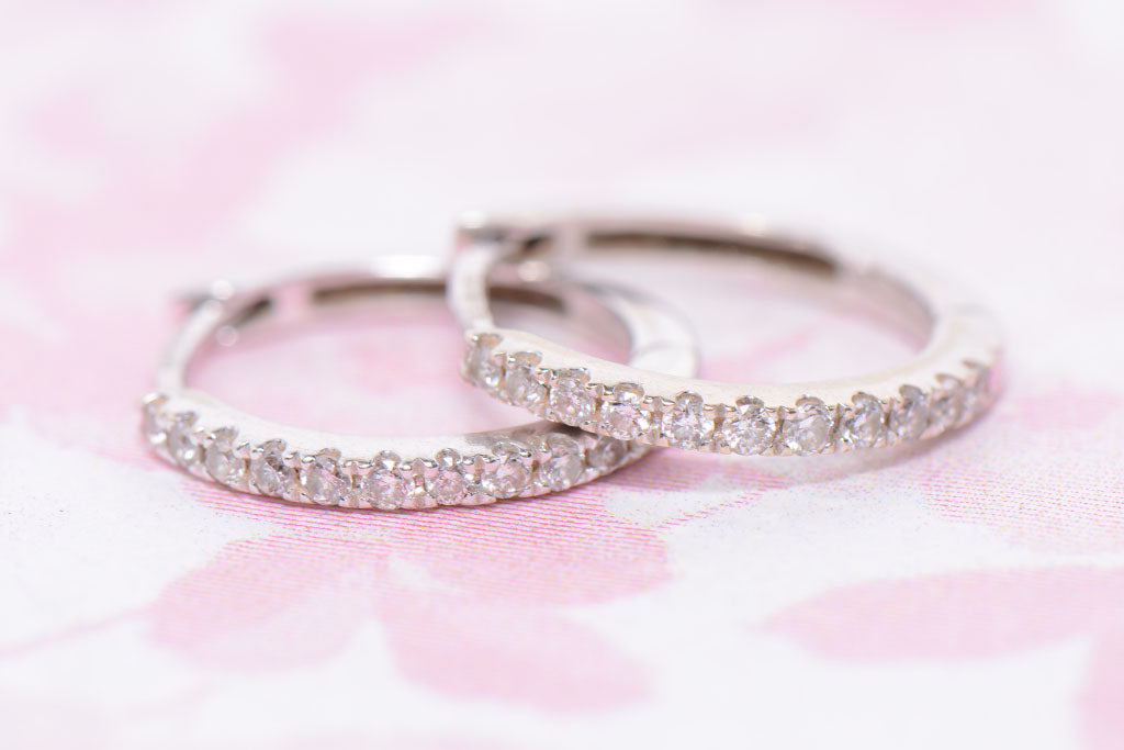 Dainty 9ct Diamond Hoop Earrings