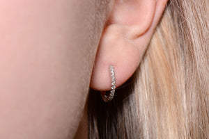 Dainty 9ct Diamond Hoop Earrings