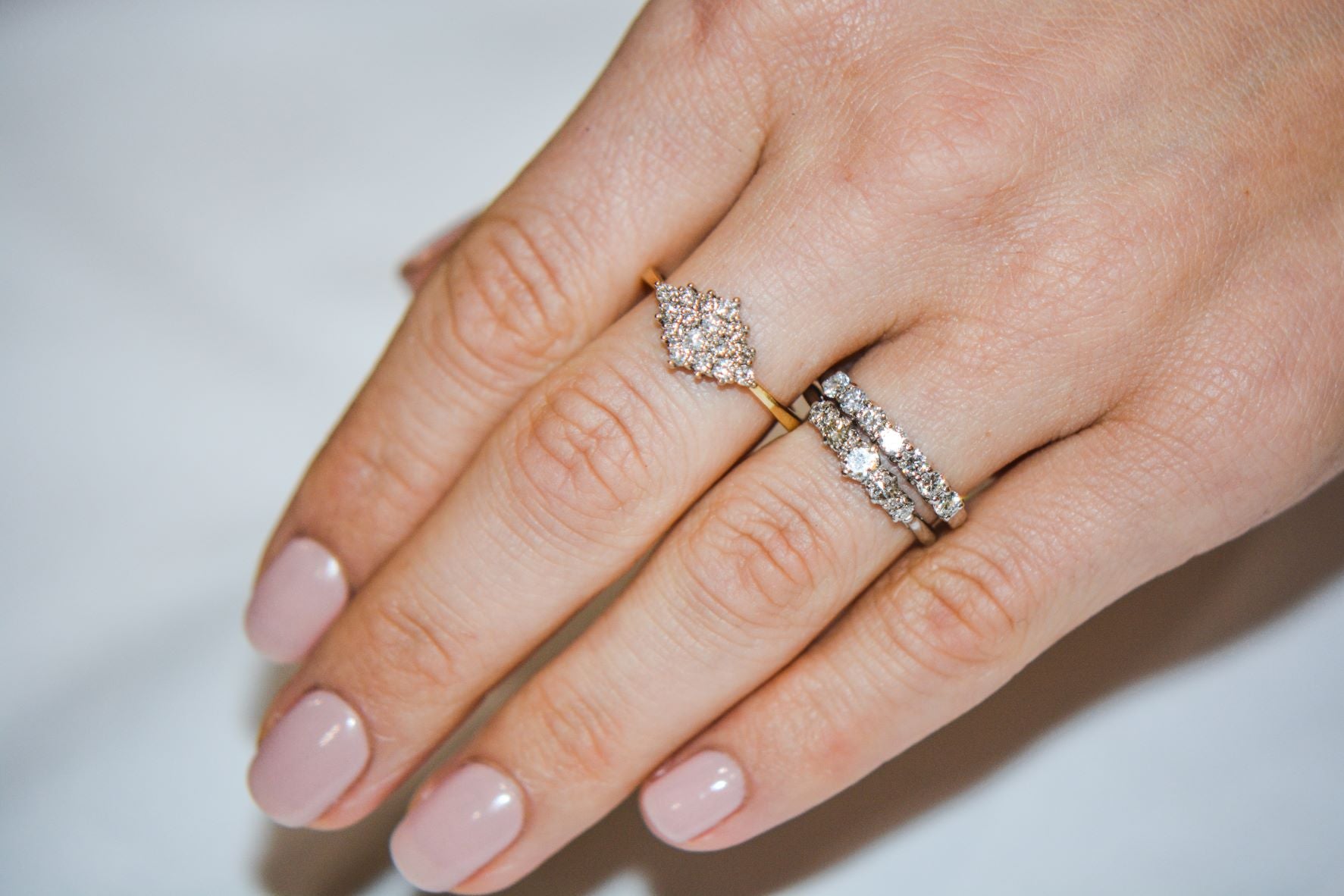 Kite shaped Diamond Cluster ring