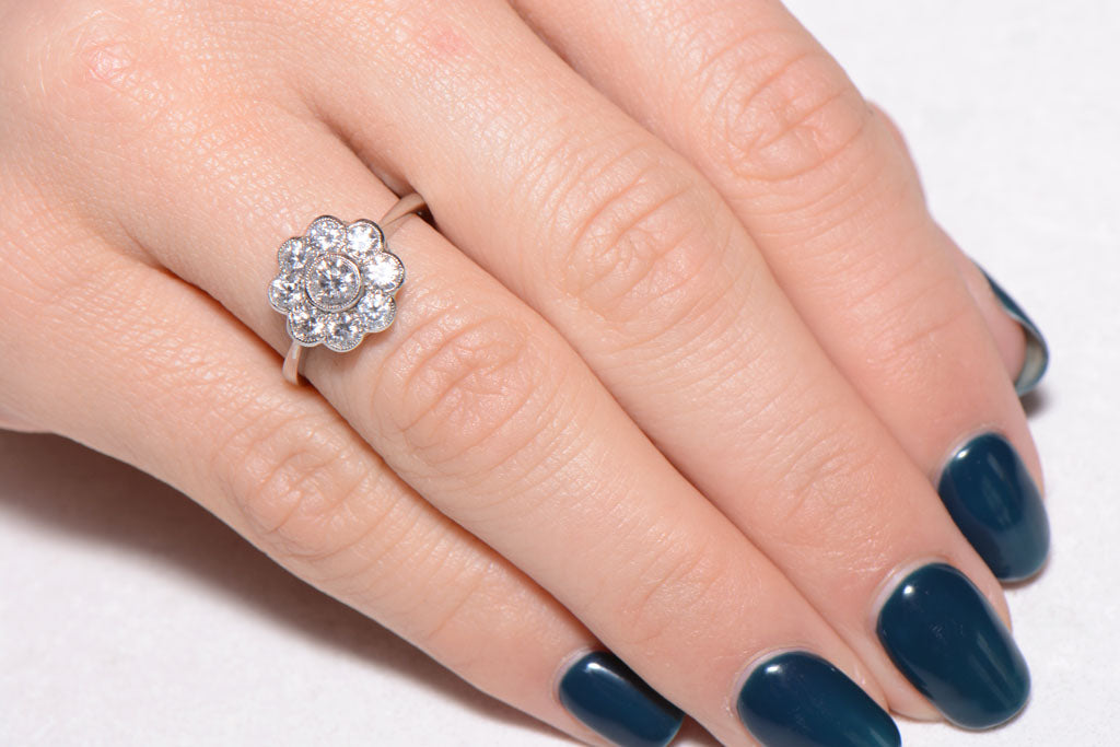 1.00 Carat Diamond Daisy Cluster ring