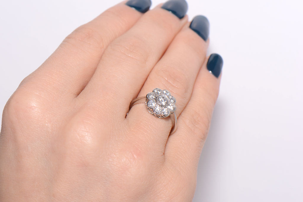 1.00 Carat Diamond Daisy Cluster ring