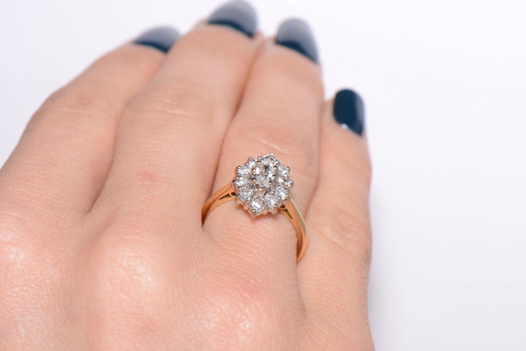 Diamond Marquise Cluster ring