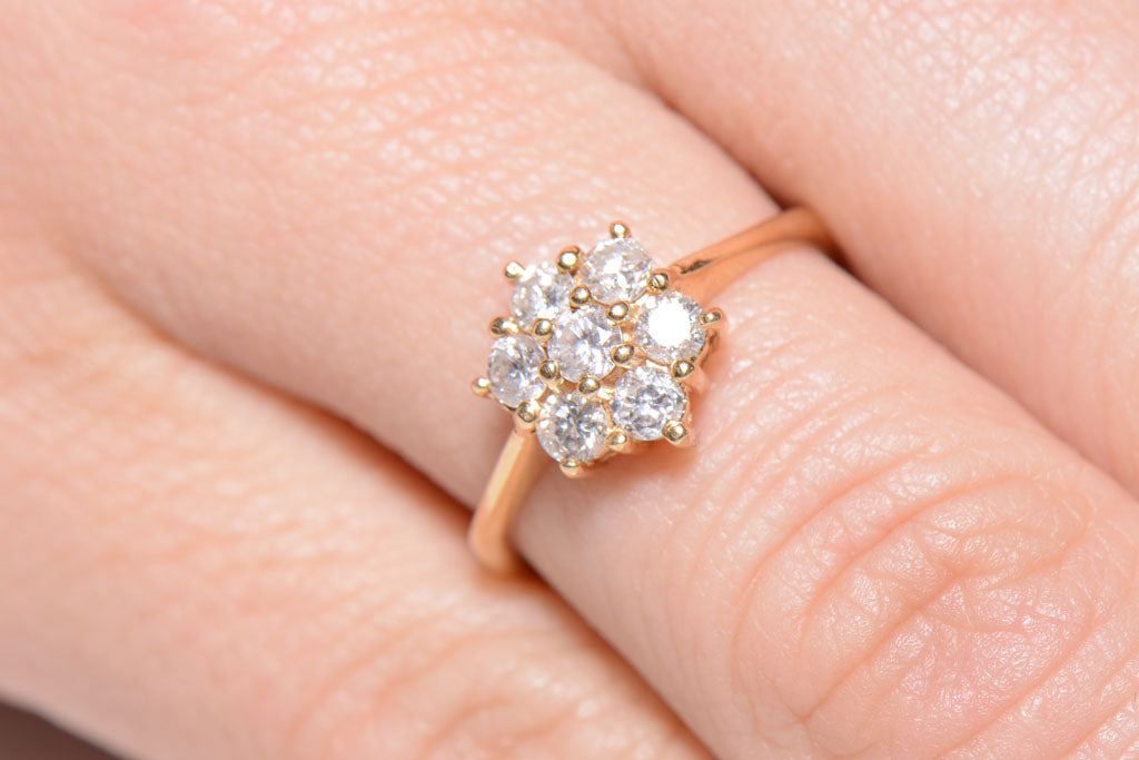 Pretty 0.63 Carat Diamond daisy cluster ring