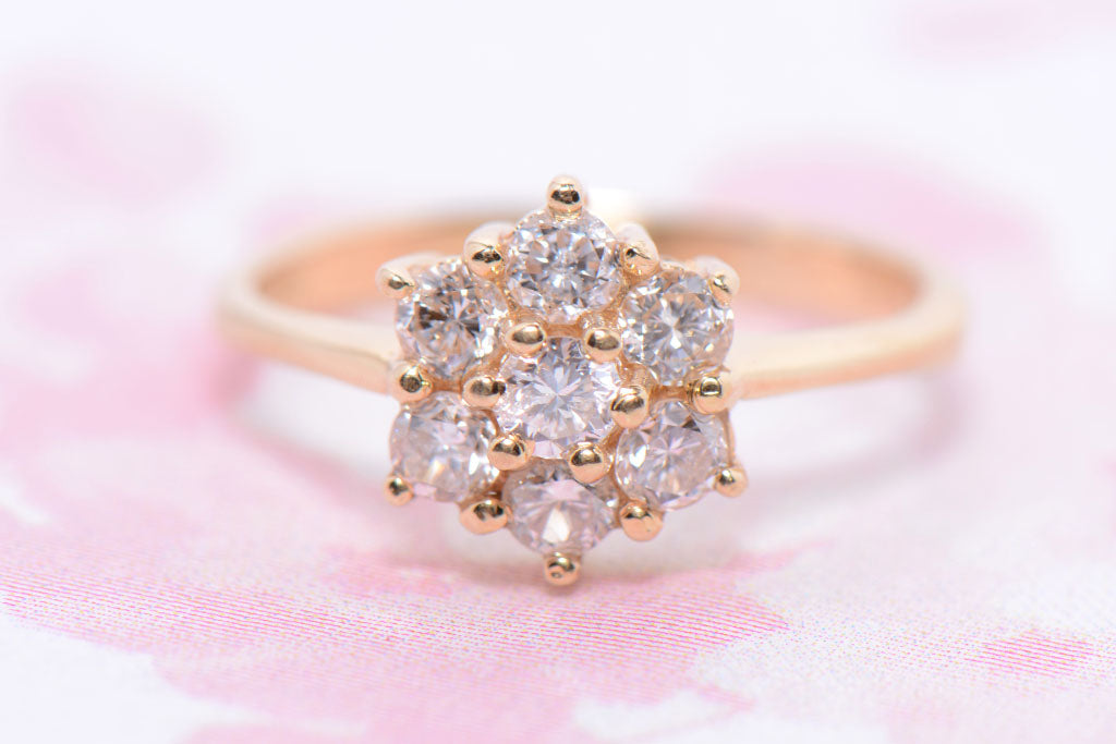 Pretty 0.63 Carat Diamond daisy cluster ring