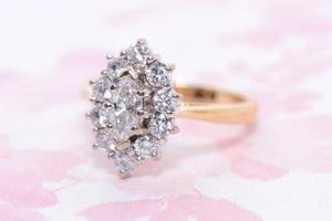 Diamond Marquise Cluster ring