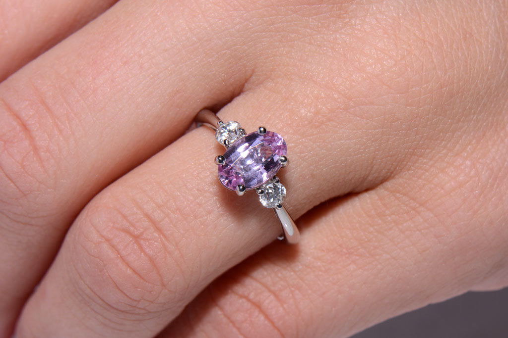 Rose pink Topaz and Diamond ring