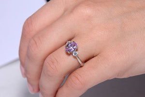 Rose pink Topaz and Diamond ring