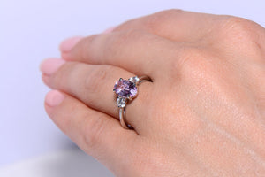 Rose pink Topaz and Diamond ring