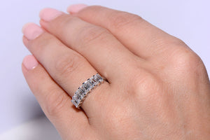 Seven stone Emerald Cut Diamond ring