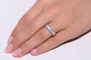 Seven stone Emerald Cut Diamond ring