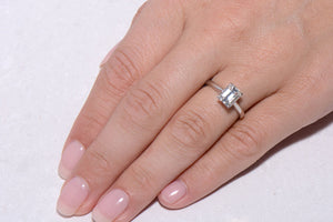 Certificated Emerald Cut Diamond Solitaire ring