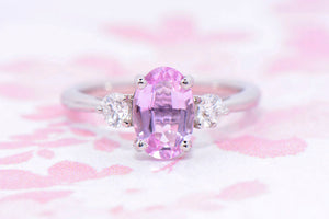 Rose pink Topaz and Diamond ring