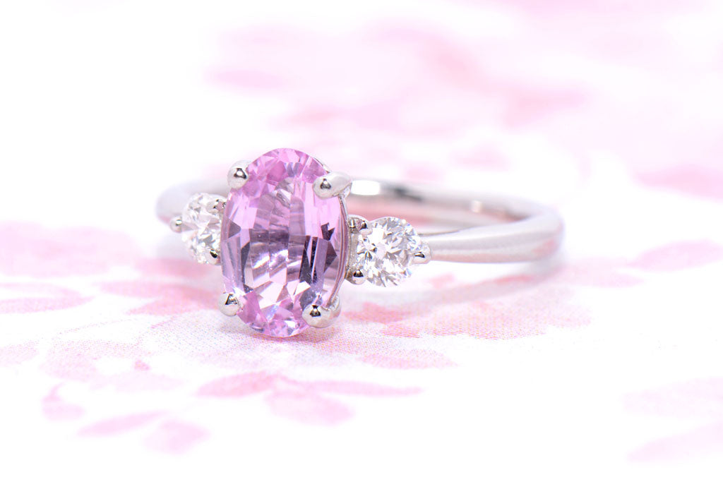 Rose pink Topaz and Diamond ring