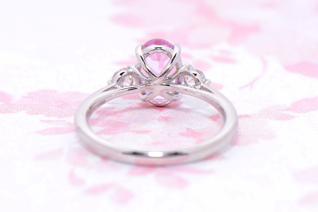 Rose pink Topaz and Diamond ring