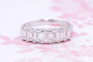 Seven stone Emerald Cut Diamond ring