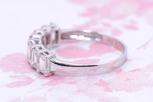 Seven stone Emerald Cut Diamond ring