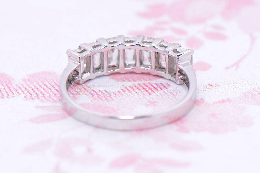 Seven stone Emerald Cut Diamond ring