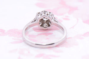 Diamond flower head cluster ring